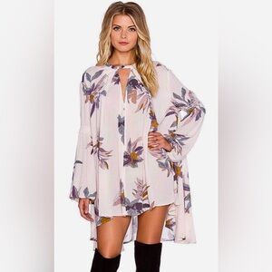 Free People Orchid Print Swing Tunic